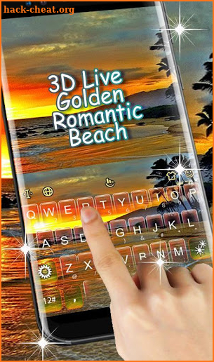 Live 3D Golden Beach Keyboard Theme screenshot