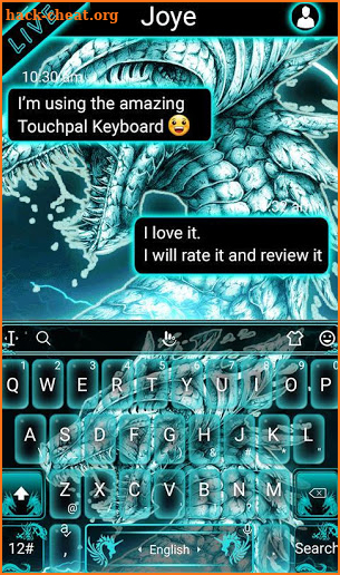 Live 3D Neon Dragon Keyboard Theme screenshot