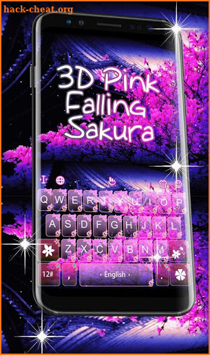Live 3D Pink Falling Sakura Keyboard Theme screenshot