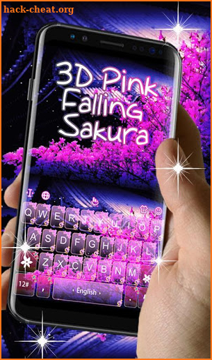 Live 3D Pink Falling Sakura Keyboard Theme screenshot