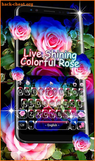 Live 3D Shining Colorful Rose Keyboard Theme screenshot