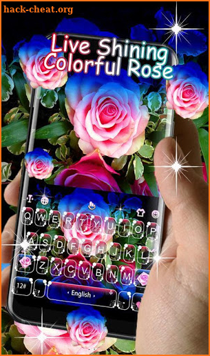 Live 3D Shining Colorful Rose Keyboard Theme screenshot