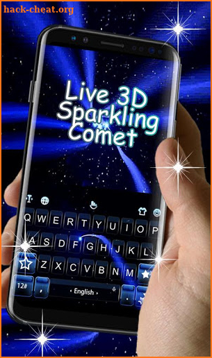 Live 3D Sparkling Comet Keyboard Theme screenshot