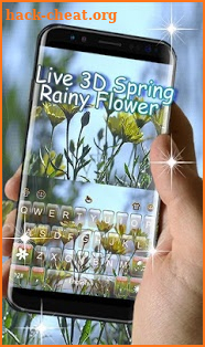 Live 3D Spring Rainy Flower Keyboard Theme screenshot