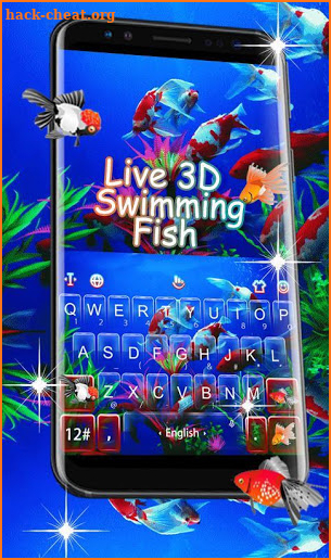 Live 3D Swimming Fish Keyboard Theme screenshot