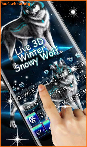 Live 3D Winter Snowing Wolf Keyboard Theme screenshot