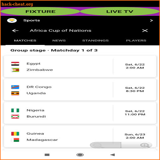 LIVE AFRICA NATIONS CUP (AFCON 2019) screenshot