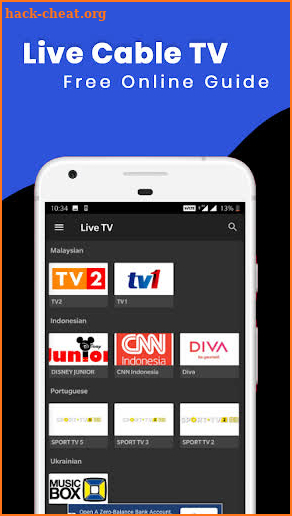 Live Cable TV All channels Free Online Guide screenshot