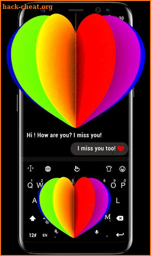 Live Color Love Heart Keyboard Theme screenshot