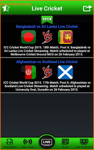 Live Cricket Matches Pro screenshot