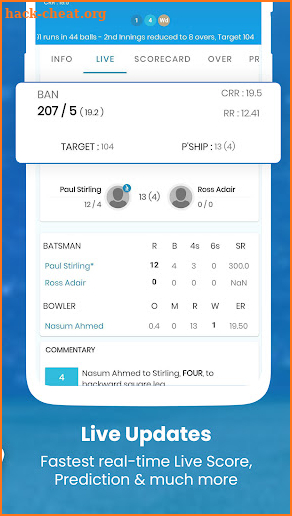 Live Cricket Score for IPL screenshot