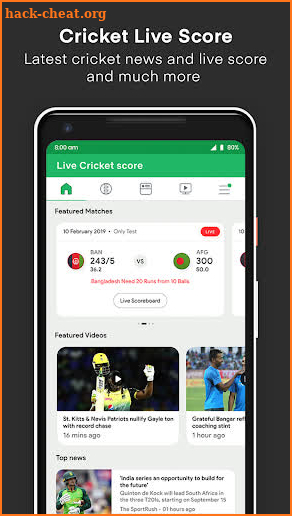 Live Cricket Score : Live Line, Schedule & News screenshot