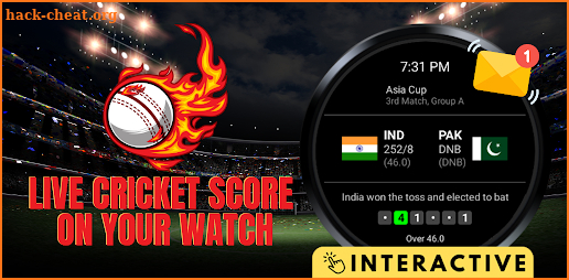 Live Cricket Score Wear OS App screenshot