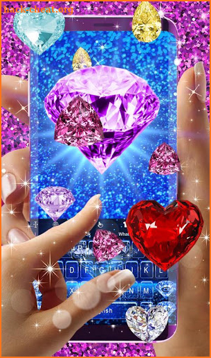Live Diamonds Glitter Shine Keyboard Theme screenshot