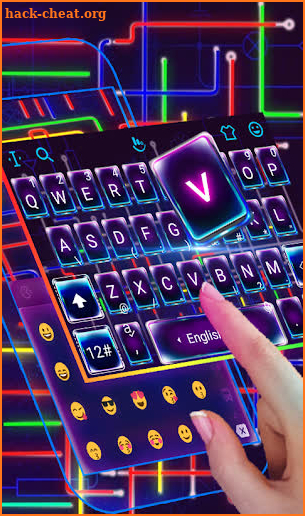 Live Electric Neon Lines Keyboard screenshot