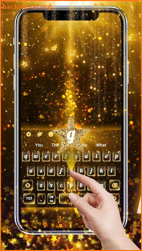 Live Fallen Gold Glitter Keyboard Theme screenshot