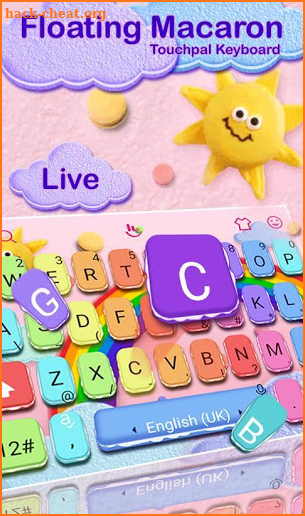 Live Floating Macaroon Cloud Keyboard Theme screenshot