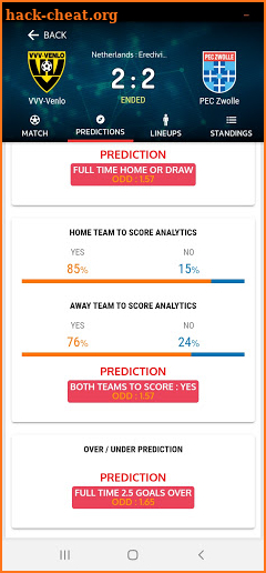 Live Football Predictions - Live Football Analyser screenshot