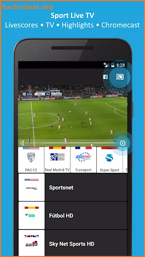 Live football tv app screenshot