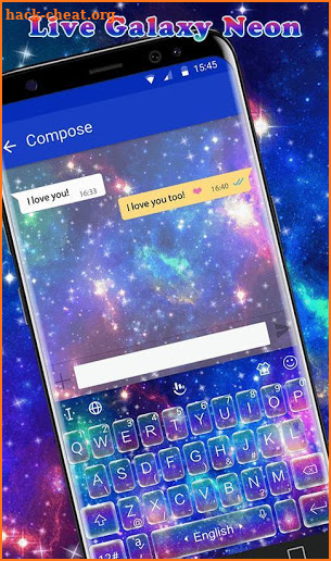 Live Galaxy Neon Keyboard Theme screenshot