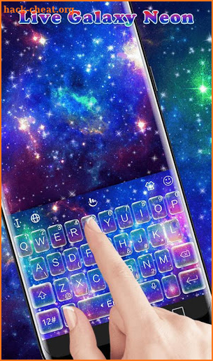 Live Galaxy Neon Keyboard Theme screenshot