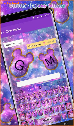 Live Glitter Galaxy Minny Keyboard Theme screenshot