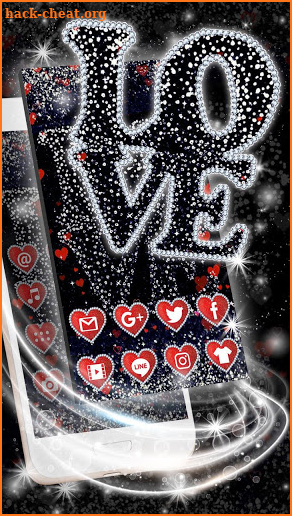 Live Glitter Love Launcher Theme GIF HD Wallpaper screenshot