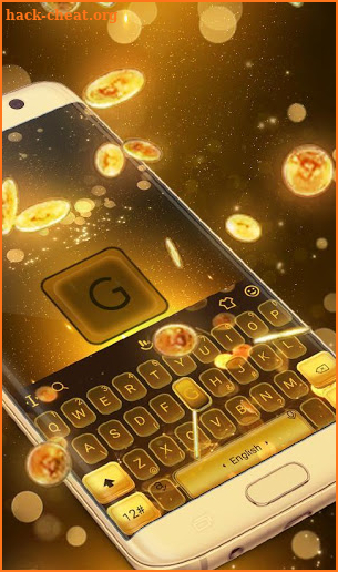 Live Golden Falling Coins Keyboard Theme screenshot