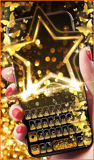 Live Golden Star Keyboard Theme screenshot
