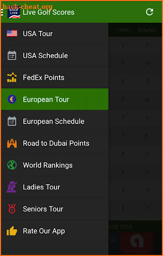 Live Golf Scores - US & European Golf screenshot