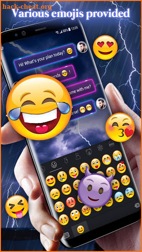 Live Lightning Keyboard Theme with Emoji screenshot