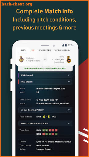 Live Line & Cricket Scores - Cricket Exchange screenshot