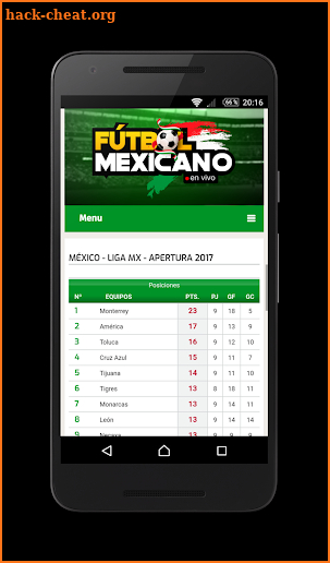 Live Mexican Football screenshot