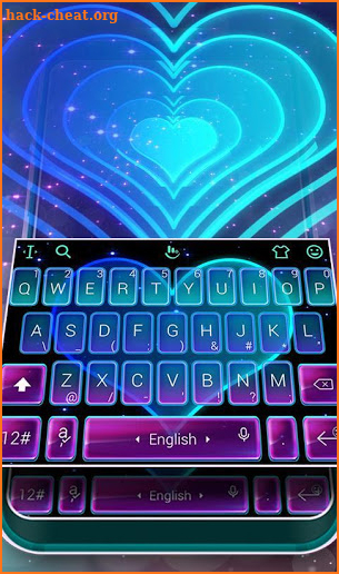 Live Neon Color Heart Keyboard Theme screenshot