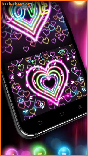 Live Neon Love Hearts Keyboard screenshot