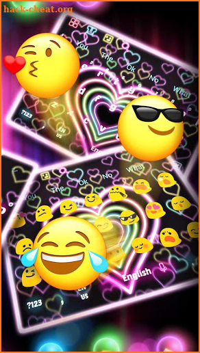 Live Neon Love Hearts Keyboard screenshot