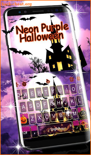Live Neon Purple Halloween Keyboard Theme screenshot