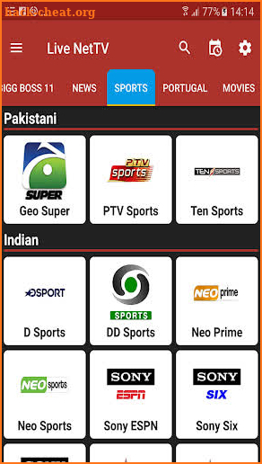 Live Net TV All Channels Free Online Guide screenshot