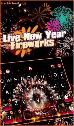 Live New Year Fireworks Keyboard Theme screenshot