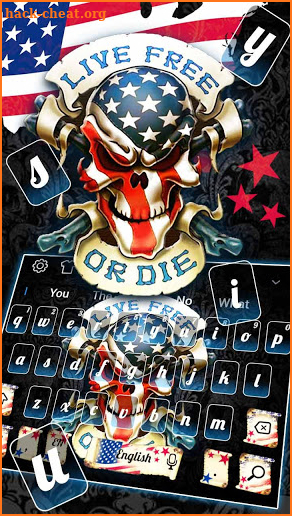 Live or die USA Skull Keyboard Theme screenshot