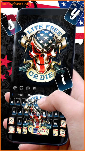 Live or die USA Skull Keyboard Theme screenshot