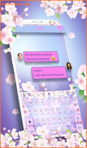 Live Pink Cherry Blossom Keyboard Theme screenshot