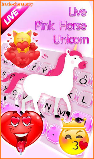 Live Pink Horse Unicorn Keyboard Theme screenshot