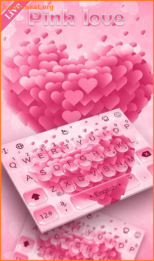 Live Pink Love Keyboard Theme screenshot