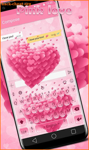 Live Pink Love Keyboard Theme screenshot