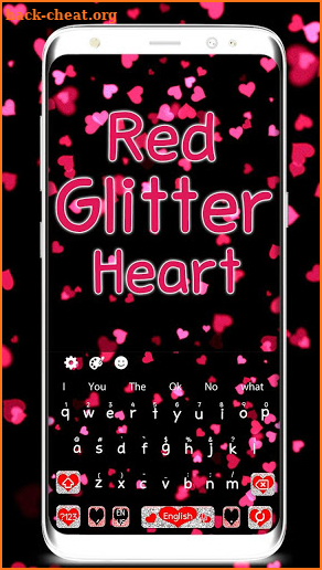 Live Red Glitter Heart Keyboard Theme screenshot