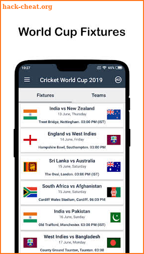 Live Score: Cricket WorldCup 2019 screenshot