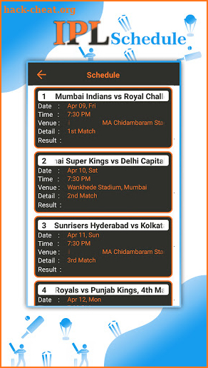 Live Score, Schedule, Points Table for IPL 2021 screenshot