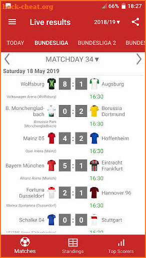 Live Scores for Bundesliga 2019/2020 screenshot