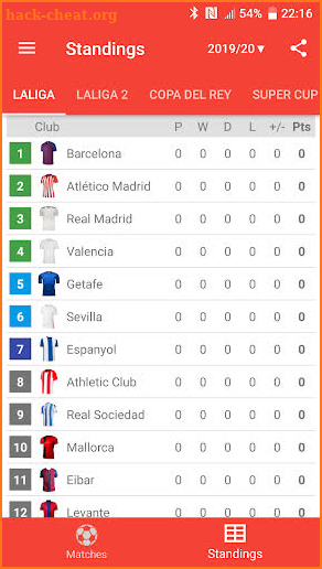 Live Scores for La Liga Santander 2019/2020 screenshot